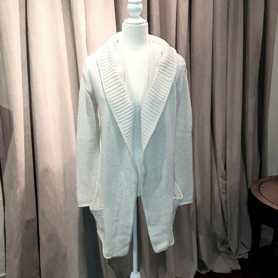 White & Warren Hooded Cardigan